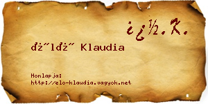 Élő Klaudia névjegykártya