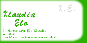 klaudia elo business card