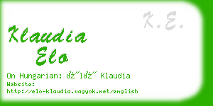 klaudia elo business card